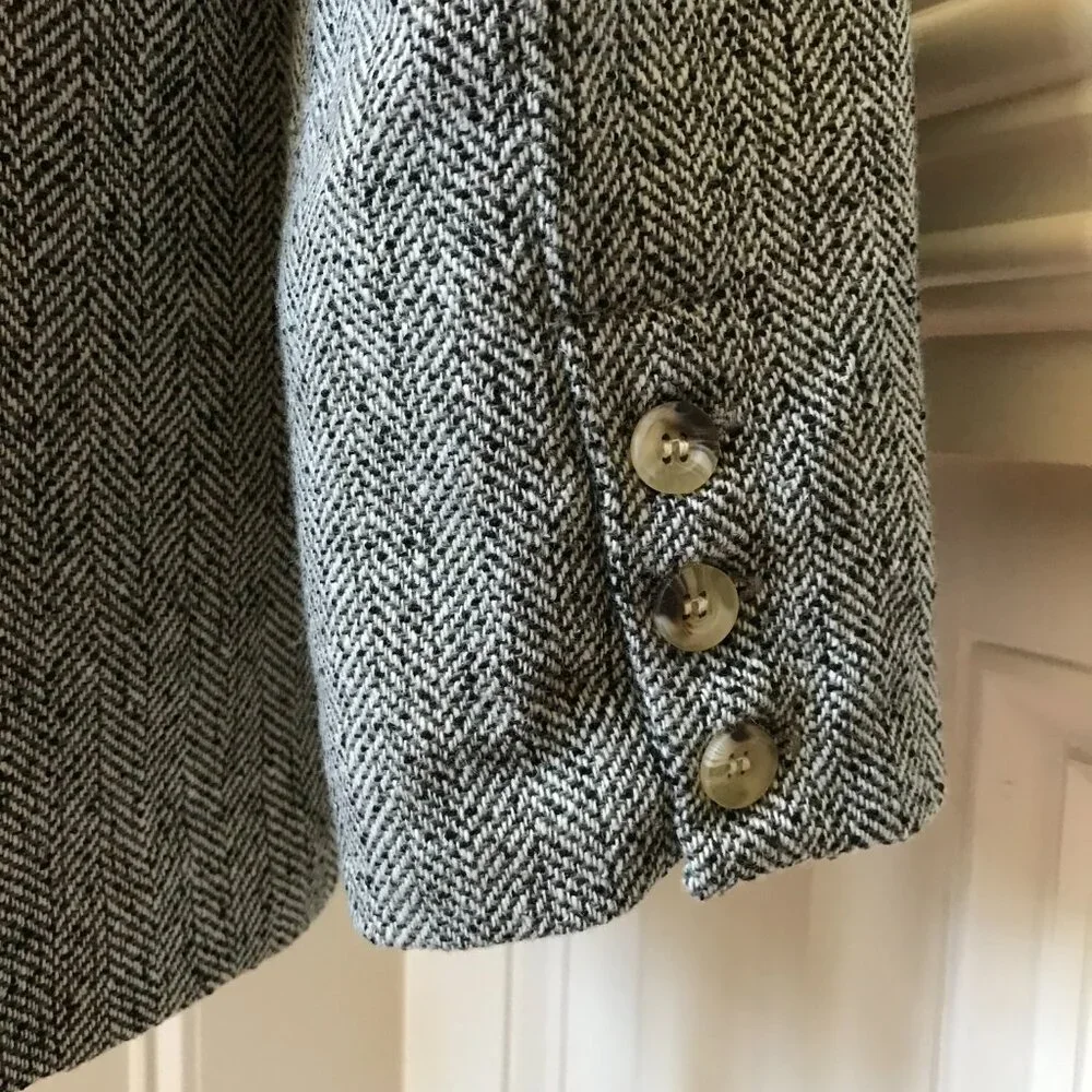 Swildens XXX Phoenix Blazer Jacket Coat Womens 2 Medium Black White Herringbone
